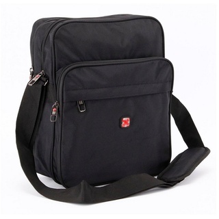SHG Messenger Bag ◊ Herren Umhängetasche Schultertasche, Flugbegleiter Messenger Bag Hochformat schwarz