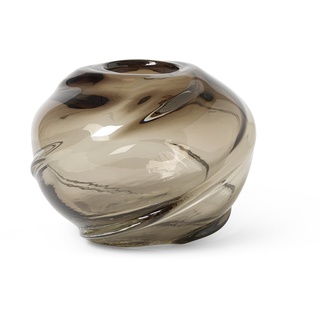 ferm LIVING - Water Swirl Vase, H 16 cm, smoked grey