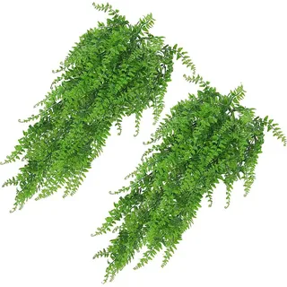 10PCS künstliche hängende Pflanzen Kunststoff persischen Farn Reben gefälschte Grünpflanzen für Indoor Outdoor Raum Wand Hochzeit Terrasse Ver...