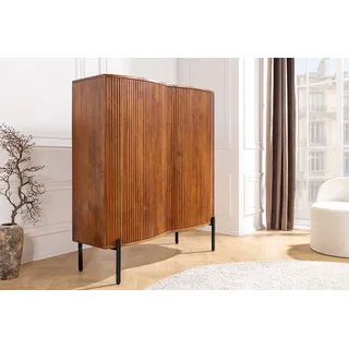 riess-ambiente Highboard GRANDEUR 120cm braun/schwarz - Mango-Massivholz, Metall, Push-to-open (Einzelartikel, 1 St), Lackierter Schrank im Retro-Design - ideal für Wohn- und Esszimmer braun