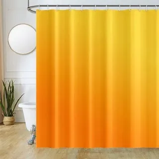 Famanu Duschvorhang Wasserabweisend - 200x180cm - Orange Gelb