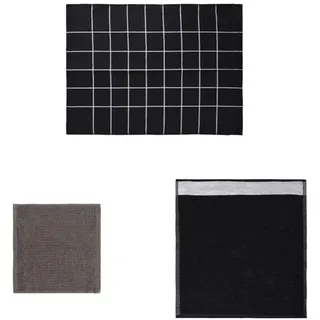 vidaXL Handtuch 12-tlg. Handtuch-Set Schwarz Baumwolle, (12-St) schwarz