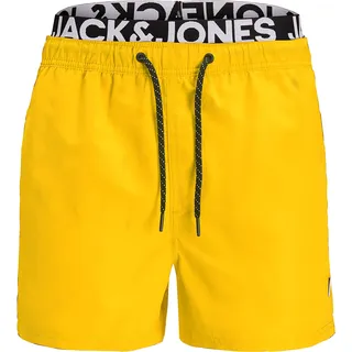 JACK & JONES Herren Badehose Badeshort SPLICELOGO S M L XL XXL Schwarz Rot Orang - XL