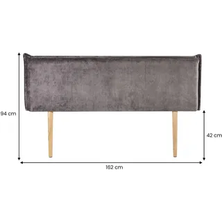 Idimex Kopfteil Ovio 160 x 7 x 94 cm Grau