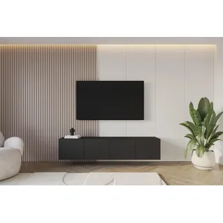 altdecor ELIO Lowboard 200 cm Schwarz Holz