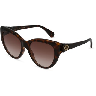 Gucci GG0877S Damen-Sonnenbrille Vollrand Butterfly Kunststoff-Gestell, braun