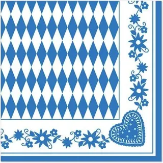 Papstar, Servietten, Servietten "Bayrisch Blau" (50 x, 40 x 40 cm)