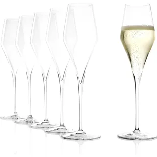 Stölzle Lausitz Champagnergläser Q1 6er-Set 300 ml – Handgefertigte Champagnerkelche für Sekt & Prosecco – Sektgläser aus bleifreiem Kristallglas – Spülmaschinengeeignet & stoßfest, Made in Germany