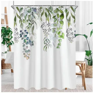 LuxusKollektion Duschvorhang Duschvorhang 220x200cm Grün Blätter Grüne Grasblume 220 x 200 cm grün
