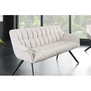 Riess-Ambiente Sitzbank PAPILLON - 165cm champagner beige mit Lehnen schwarzes Metallgestell Esszimmer