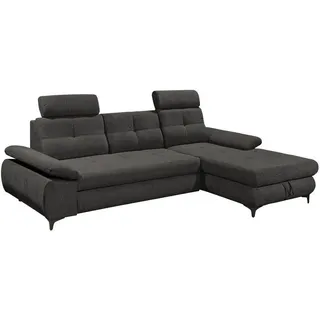 ed exciting design Ecksofa Polyester 3-Sitzer Grau