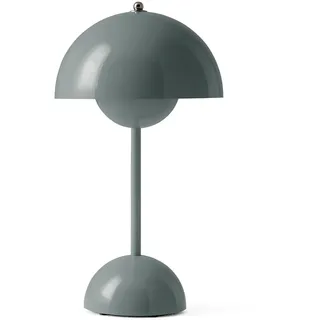 &Tradition - Flowerpot Akku Tischleuchte VP9 mit magnetischem Ladekabel, glänzend, steinblau