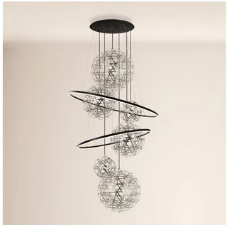 s.luce Fusion XXL 8-flg. 150 cm rund schwarz/Chrom