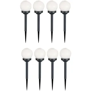 GLOBO Solarleuchte Kunststoff 8er Set spritzwassergeschützt weiß