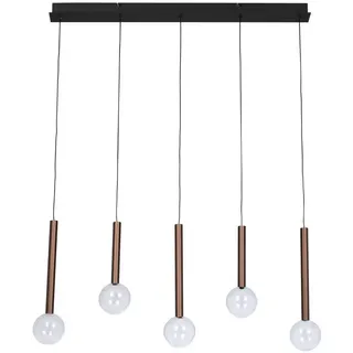 Dieter Knoll Led-Hängeleuchte Glasgow, Klar, Schwarz, Kupfer, Metall, Glas, Uni,Uni, 20 mm, rund,rund, 10x180x90 cm, RoHS, CE, Lampen & Leuchten, Innenbeleuchtung, Leuchten nach Räumen, Esstischlampen