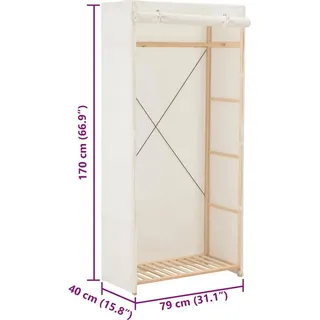 vidaXL Kleiderschrank 79 x 170 x 40 cm Weiß