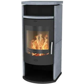 FIREPLACE Barcelona Stahl Schwarz/Abdeckplatte Speckstein