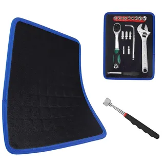 Magnetmatte Magnet Matte mit Teleskopstab Set ausziehbar starke Magnete fuer Werkstatt Garage Haushalt zum Festhalten von metallischen Kleinteilen Werkzeugen Schrauben und Muttern