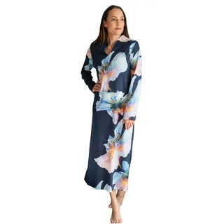 HUTSCHREUTHER Nachthemd Damen Schlafshirt Extravagant (1-tlg) Baumwolle blau 36