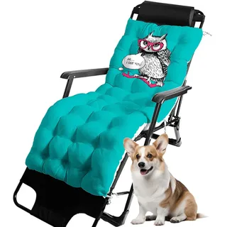 Highdi Liegenauflage Auflage für Gartenliege, Hohe Rückenlehne Bequeme Polster Auflage für Sonnenliege Liegestuhl Deckchair, Outdoor Gartenmöbel Kissen mit Tiermuster (Eule,40x80cm)