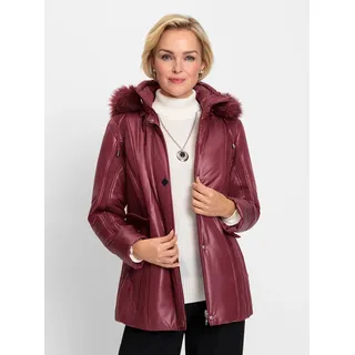 Winterjacke CLASSIC, Damen, Gr. 44, rot (bordeaux), 100% Polyester, Fellimitat:80% Polyacryl, 20% Polyester, Wattierung:100% Polyester, unifarben, Langarm, Jacken