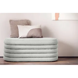 SalesFever Bettbank Bouclé Weiß 108 x 42 x 45 cm