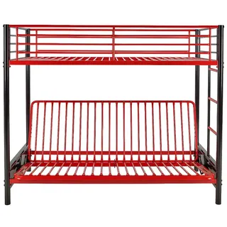 vente-unique Hochbett MODULO V 90 x 190 cm Metall rot schwarz