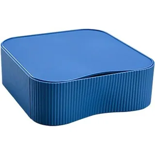 Ibenzoa® Stapelbarer Büro-Organizer mit 3 Ladeboxen, ABS, 23×22×8 cm je Box – Aufbewahrung für Kosmetik, Schrein & Schmuck - Blau