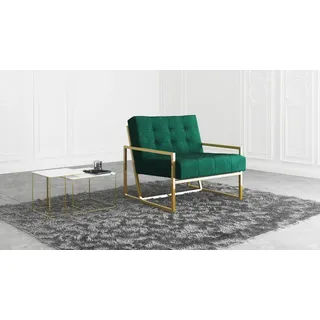 s-style möbel Loungesessel Tampa Samtstoff 0 x 0 x 0 cm Grün