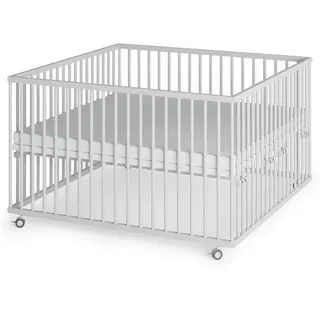 Sämann Laufgitter weiß Premium – make a difference. Holz, Echtholz,Buche, 120x74x120 cm Babymöbel, Laufstall Baby