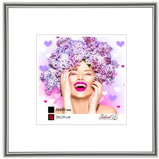 IDEAL TREND Photo Style Kunststoff Bilderrahmen quadratisch Foto Rahmen Picture Frame Collage: Farbe: Silber | Format: 20x20
