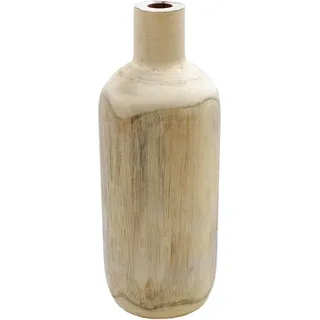 Spetebo - Design Holz Blumen Vase groß - natur / 40 cm - Holzvase xl Flasche naturbelassen - Tischdeko Fensterdeko für Kunstpflanzen und Pampasgras