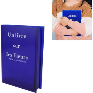 Modernes Vasenbuch, Transparentes Vasendesign, Kristall-acryl-blumenvase, Blau, Büro- Und Wohnzimmerdekoration, Clevere Verwendung, Elegant