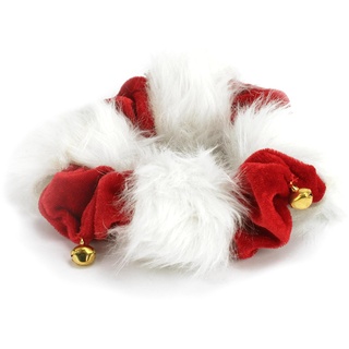 Katzenhalsband, 15 x 5 cm, elastisch, Glöckchen, Fell, Rot Weihnachten