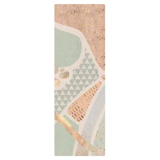 micasia Korkteppich rutschfeste Oberfläche Kinderzimmer Bodenschutz - Naturprodukt - Kinder Abstrakt 3,5mm dünne Kork Bodenmatte blau Kinderteppich trittsichere Matte 2092 (100x300cm)