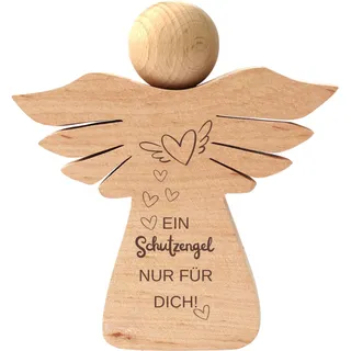 Geschenkissimo Holzengel mit Spruch EIN Schutzengel nur für Dich - Engel Figur als Geschenk, Ostergeschenk, Geldgeschenk oder Dekoration Geschenkidee