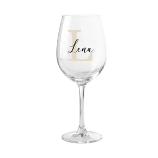 AWASG Personalisiertes Weinglas Buchstabe mit Namen, Geschenk Weinliebhaber Frauen Beste Freundin Mama, Weinglas Initiale (Rotweinglas 510ml)