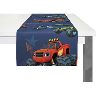 Tischläufer WIRTH "Trucks" Tischdecken Gr. B/L: 150 cm x 50 cm, blau (dunkelblau) Tischläufer Walt Disney