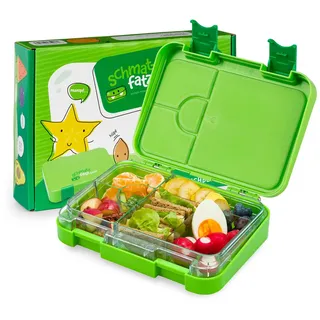 Schmatzfatz Junior Lunchbox für Kinder – Bento-Box mit herausnehmbarem Einsatz mit 4 oder 6 Fächern, auslaufsicher, BPA-frei und spülmaschinenfest, für Schule und Kindergarten