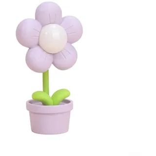 Feeshoppher Mini-Blumen-LED-Nachtlicht, Augenschutz, weiches Leuchten, niedriges blaues Licht, Nachttischlampe, Kunststoff-Silikon-Material, manueller Schalter, batteriebetrieben für Schlafzimmer