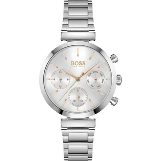 Hugo Boss Damenuhr Chronograph Edelstahl silber - Silber