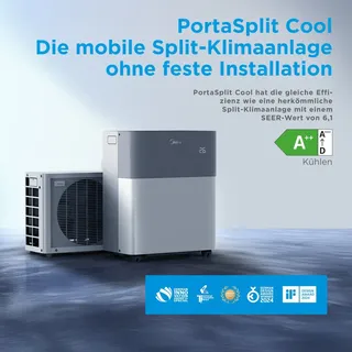 Midea PortaSplit Klimaanlage 2,35kW mobil Split leise effizient A++ ohne Montage