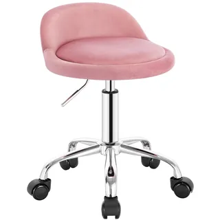 Woltu Bürohocker Kunstleder Rosa