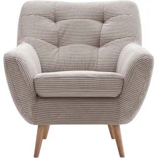 exxpo - sofa fashion Sessel »Scandi, Loungesessel mit tollem Sitzkomfort, hochwertige Polsterung«, bequem, hohe Holzfüße