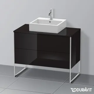 Duravit Waschtischunterschrank 2 Auszüge 100 x 77,8 x 54,8 cm Schwarz Hochglanz