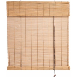 Seitenzugrollo Bambus, Liedeco, Lichtschutz, verschraubt, Bambusrollo braun 100 cm x 160 cm