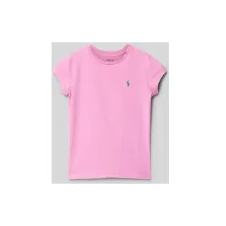 T-Shirt mit Logo-Stitching, Pink, M