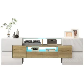 SOFTWEARY Lowboard Breite 145 cm, mit LED-Beleuchtung, TV-Schrank, Fernsehschrank