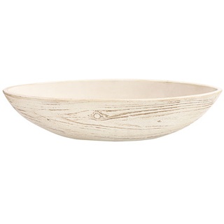 Dehner Keramik-Jardiniere Wood, oval, ca. B48/H12/T14 cm, Creme