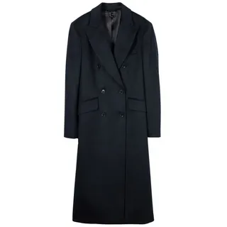 GOBI Cashmere Wollmantel Doppelt-Reihiger Langer Mantel schwarz L